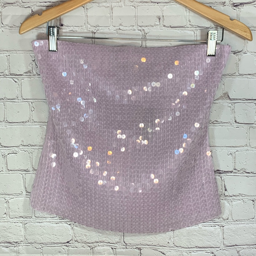 NWT Express Lilac Sequined Tube Top